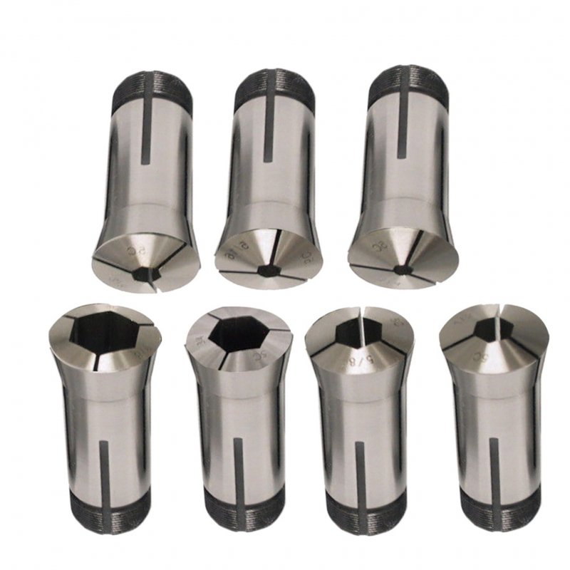 1 4-7 8 Inch 5c Hexagonal Hole Spring Collet For Cnc Engraving Machine And Milling Lathe Tool 7 Pcs