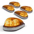 True Mods Amber Led Teardrop Cab Marker Lights Kit Chrome Base Dot Fmvss 108 Sae P2pc Universal Fit For Truck Rv Van Ford F250 