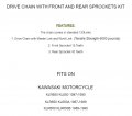 Drive Chain Sprockets Kit Fits Kawasaki Klr650 Kl650 1987 1988 1989 1990 Model Kvtr-12886