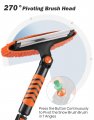 Joytutus 41 5in Extendable Snow Brush And Ice Scraper 270a Pivoting For Car Windshield Telescoping Foam Grip Heavy Duty Remover