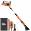 Joytutus 41 5in Extendable Snow Brush And Ice Scraper 270a Pivoting For Car Windshield Telescoping Foam Grip Heavy Duty Remover 