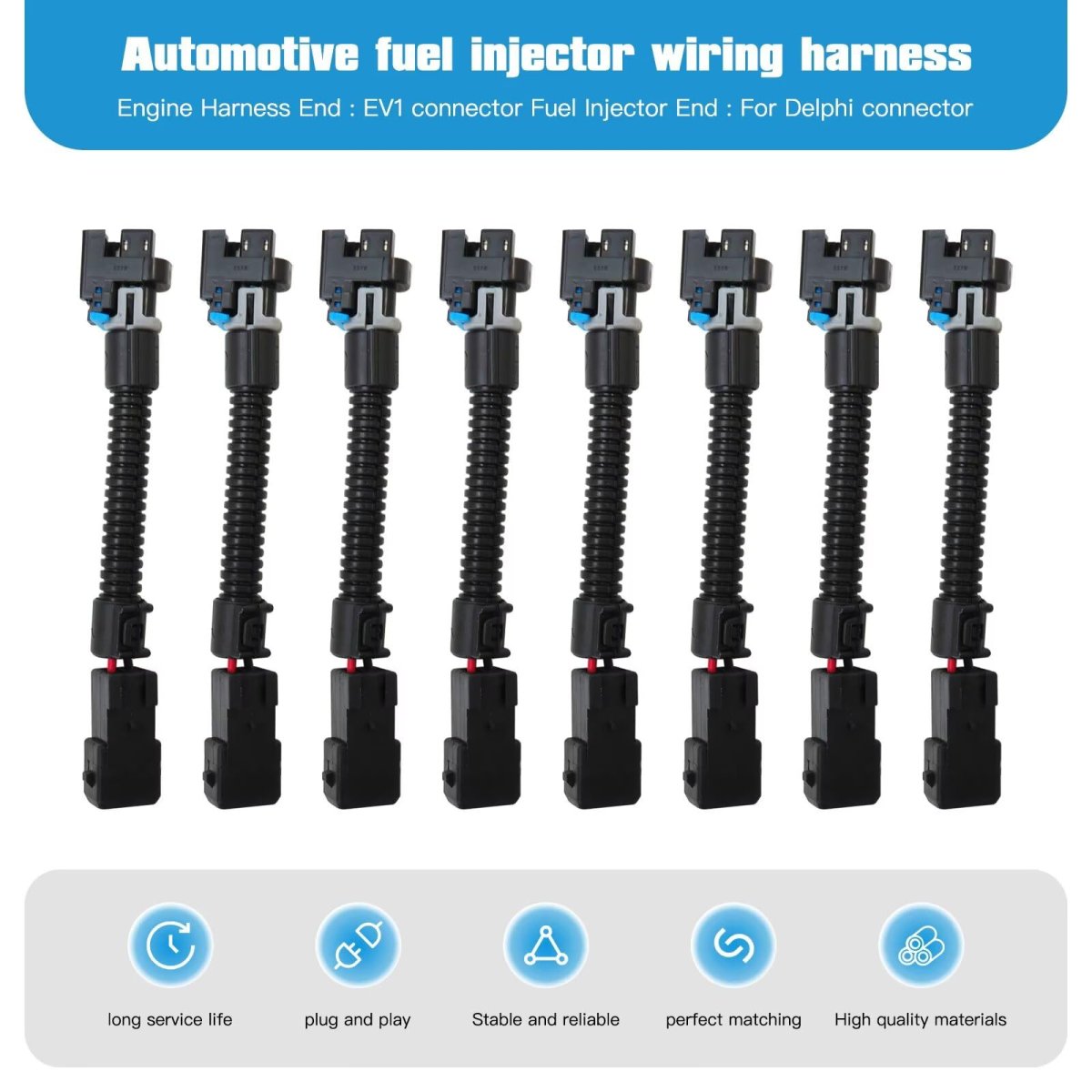 8 Pack For Copper Ls1 Ls6 Lt1 Ev1 Injector Harness Pigtails Replacement G Mc Sierra Denali Pickup And Yukon 2005-2006