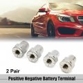 Uxcell 2 Pair 8mm Diameter Zinc Alloy Positive Negative Battery Post Terminal Adapters For Car