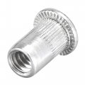Uxcell 6-32 Rivet Nuts Aluminium Alloy Knurled Flat Head Threaded Insert Nut Silver 100pcs