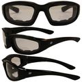 Birdz Eyewear Oriole Padded Motorcycle Sunglasses For Men Women Black Frame W Anti Fog Clear Lenses 