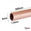 Coyouco Copper Round Tube Straight Metal Pipe Tubing 1pcs 500mm Length 6mm Outer Diameter 1 5mm