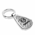 Ipick Image Made Clear Dome Real Silver Carbon Fiber Chrome Metal Teardrop Key Chain With Logo For Ram 1500