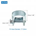 Uxcell 10pcs Mini Fuel Line Pipe Hose Clamp Clip Adjustable 17-19mm 67 -0 75 Injection Style Zinc Plated Tube Clamps