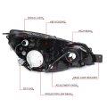 Smoked Housing Clear Corner Projector Headlight Head Lamps Tool Kit Compatible With Subaru Outback Legacy 10-14