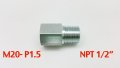 Autobahn88 Anti-rusted Steel Hose End Fitting Npt 1 2 Male To M20 5 Female Hex 27 L 43mm 1 7 Code Ftm517