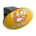 Hang With Me Sloth Hanging Funny Humor Oval Tow Trailer Hitch Cover Plug Insert