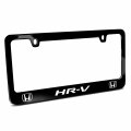 Honda Hr-v Dual Logo Black Metal License Plate Frame 12in X 6in Universal Fit With Theft Deterrent Screw Covers