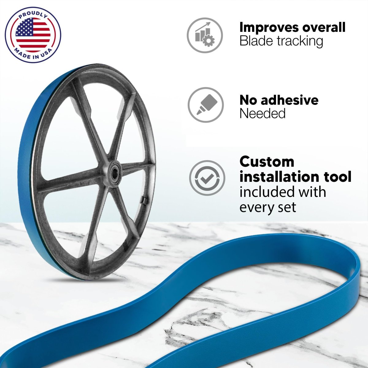 Urethane Band Saw Tires Set Of 2 For Shopmaster Bs220ls Precise Blade Tracking With Installation Tool And Instructions