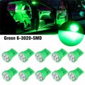 Ocpty Instrument Panel Lights 168 184 192 193 259 280 285 447 464 501 T10-6-3020-smd-green 10pcs