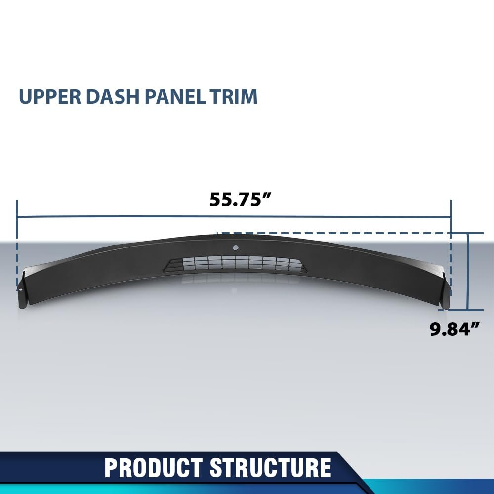 Upper Dash Panel Trim Defrost W Sensor Hole For Chevy Impala 2006-2016 Black Painted