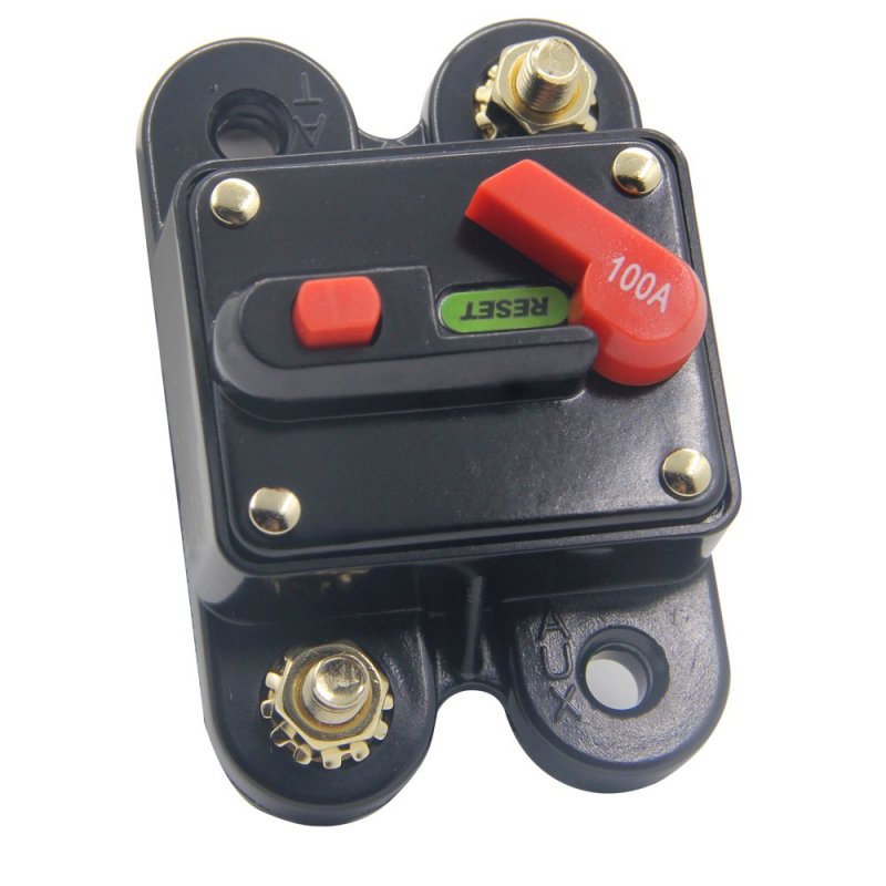 Zookoto 12v-24v Dc 100a Circuit Breaker Manual Reset Stereo Audio Fuse Holder 100amp For Trolling Motor Auto Car
