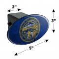 Rustic Distressed Nebraska State Flag Oval Tow Trailer Hitch Cover Plug Insert