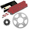 Caltric Red Drive Chain And Sprocket Kit Compatible With Suzuki Gsx600f Katana 600 1989 1990 1991