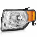 Ocpty Compatible For Ford Escape 2008-2012 Headlight Headlamps Chrome Housing Amber Reflector