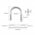 Uxcell Round U-bolts 2 Sets 66mm 6 Inner Width 99mm Length M12 304 Stainless Steel U Clamp Bolt With Nuts Washers And Plates
