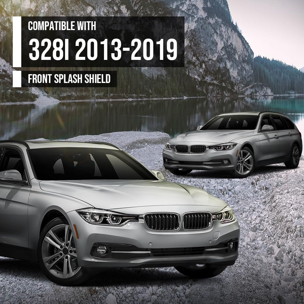 Splash Shield Pair Front Left Right Fit Bmw 320i Xdrive Base 2013-2018 51718055020 51718055019 Black