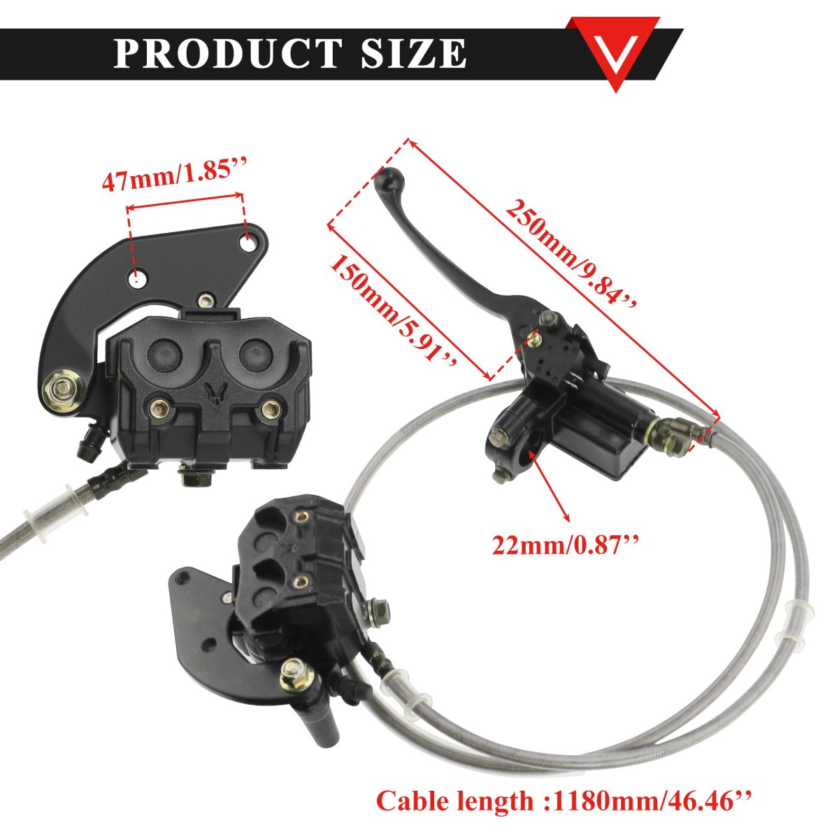 Pro Bat Hydraulic Front Disc Brake Caliper System For 150cc 200cc 250cc Pit Trail Dirt Bike