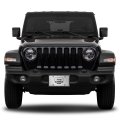 Jeep Grill 3d Logo Brushed Aluminum License Plate Official Licensed Black Pattern Universal Fit For Car Suv Truck 12 In X 6