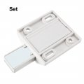 Uxcell 8-10mm Glass Door Magnetic Touch Catch Latch Closure Plastic White With Clamp Set