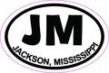 3in X 2in Oval Jm Jackson Mississippi Sticker By Stickertalk 