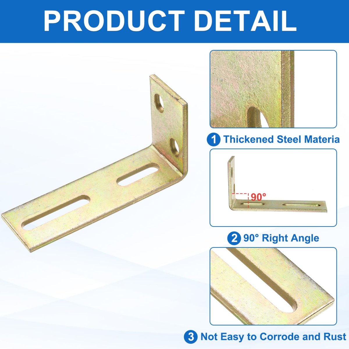 2pcs Adjustable L-brackets For Sliding Door Thickened Wheel Right Angle Bracket Slide Gate Guide Roller Mount 0 5inch Hole