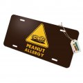 Graphics More Peanut Allergy Yellow Warning Sign Novelty Metal Vanity Tag License Plate