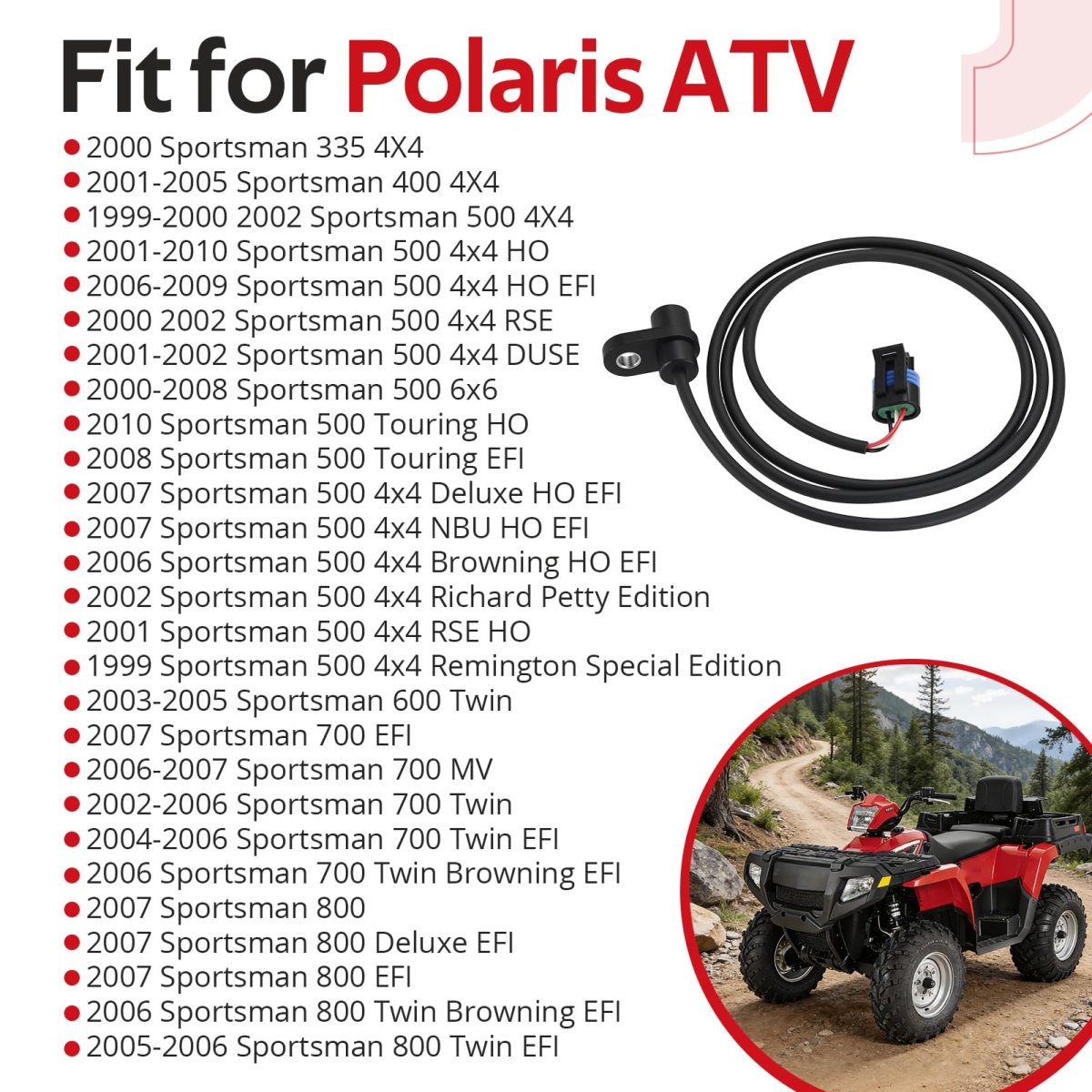 Hall Effect Speed Sensor For Polaris Sportsman 335 400 500 600 700 800 1999 To 2010 Part Number