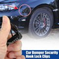 Universal Car Bumper Security Hook Lock Clips Kit Quick Release For Trunk Fasteners Bumpers Fenders Carbon Fiber Pattern