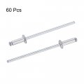 Uxcell Blind Rivets Aluminum Pull Core Decoration 2 4mm Diameter 6mm Grip Length Silver Tone 60pcs