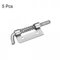 Uxcell Spring Latch 2 Inch Right-handed Stainless Steel Barrel Bolt Lock For Cabinet Door 5 Pcs