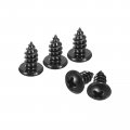 Uxcell 5mm X 10mm Phillips Pan Head Self-tapping Screw 50pcs 304 Stainless Steel Round Wood Full Thread Black