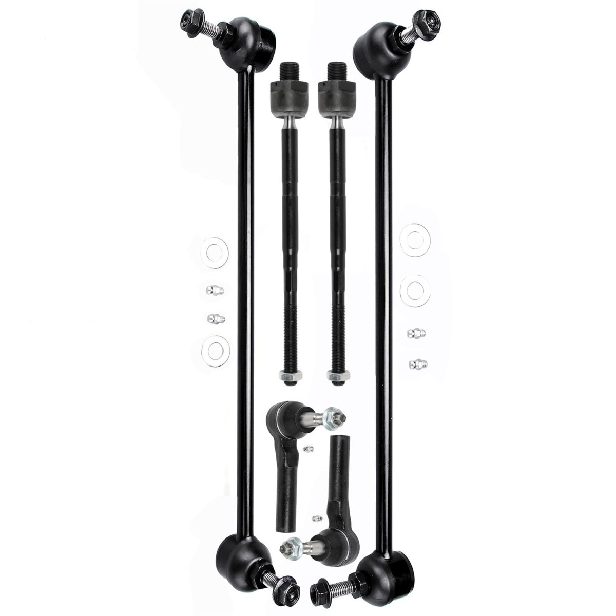 6pcs Front Inner Outer Tie Rod End Sway Bar Link For 2010 2011 2012 2013 2014 2015 Chevrolet Camaro Es80093 Ev80088 K750552