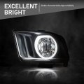 Led Headlights Assembly For 2005 2006 2007 2008 2009 Ford Mustang Headlamp Driver Passenger Side Clear Lens Black Housing