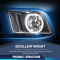Led Headlights Assembly For 2005 2006 2007 2008 2009 Ford Mustang Headlamp Driver Passenger Side Clear Lens Black Housing