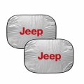 Ipick Image For Jeep In Red Logo Universal Fit Dual Panels 2 Of 28 W X 24 L Easy Folding Windshield Sun Shade