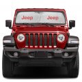 Ipick Image For Jeep In Red Logo Universal Fit Dual Panels 2 Of 28 W X 24 L Easy Folding Windshield Sun Shade