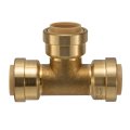 1 2 In Push To Connect Brass Tee Fitting Lead Free Rp-98015 Plumbing Connector For Potable Water