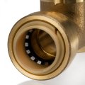 Recpro 1 2 Push-to-connect Brass Tee Fitting Lead-free Plumbing T Connector For Pex Cpvc Copper Pe-rt No Tools Required 