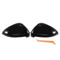 Pair Car Rear View Driver Passenger Side Mirror Cover Cap Replacement Gloss Black For Audi A4 A5 S4 S5 Rs5 Guard Covers 