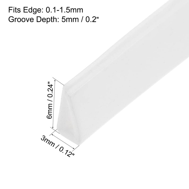 Edge Trim U Seal Extrusion Silicone White Channel Protector Sheet Fits 0 1-1 5mm 1m 3 28ft Length