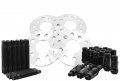 4 Pc 5x112 Mm Hub Centric Wheel Spacers 66 6 Bore 90 M14x1 5 Stud Conversion Black Lugs Works With Audi 09-19 A4 A5 A6 A7 A8 S4 