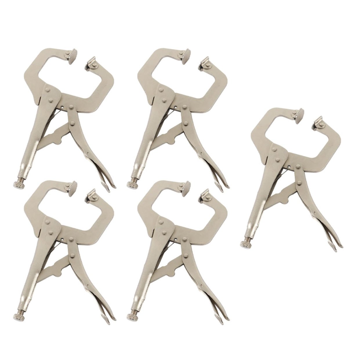 5 Pcs 11 In Clamp Locking Adjustable Pliers Grip With Swivel Pads Steel C For Fixed Clamping And Welding