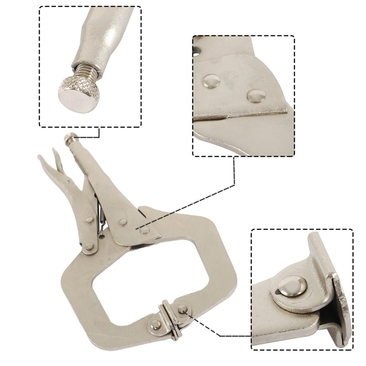 5 Pcs 11 In Clamp Locking Adjustable Pliers Grip With Swivel Pads Steel C For Fixed Clamping And Welding