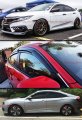 Jdm 3d Style Wavy Smoked Window Visor Rain Guard Deflector Compatible With 2016-2021 10th Honda Civic 4 Door Sedan