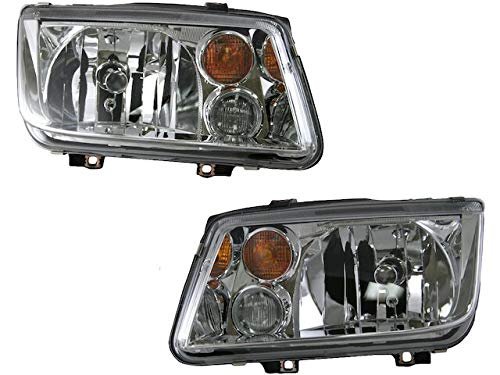 Headlight Assembly Set Of 2 With Integrated Fog Lights For 2002-2005 Volkswagen Jetta